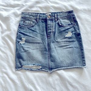 Amuse Society Distressed Denim Skirt 26